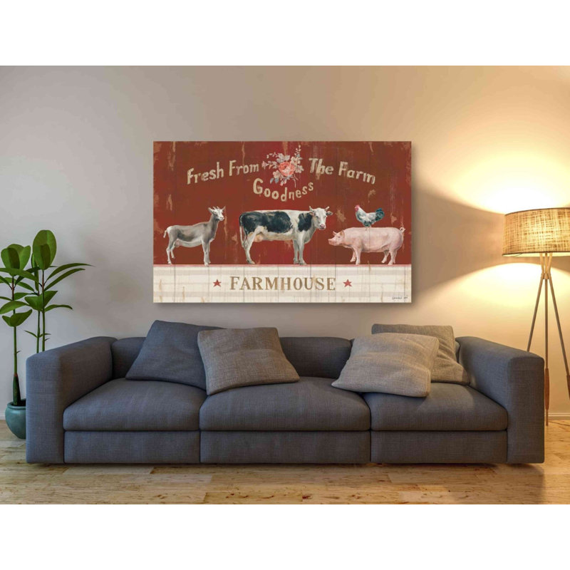 «Farm Patchwork II» par Danhui Nai, art mural sur toile, H 40 po x l 60 po x P 1,5 po