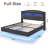 Floating Bed Frame With Hidden Storage Headboard, Floating Led Bed Frame With Charging Station, Upholstered Leather Platform Bed With Storage-1661014587