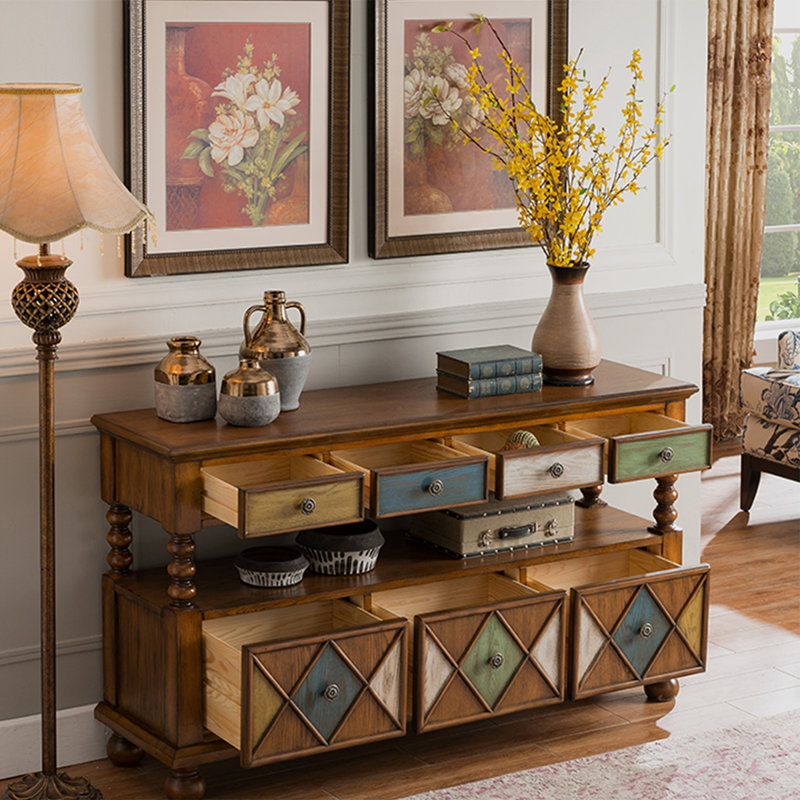 Retro Solid Manufactured Wood Accent Cabinet