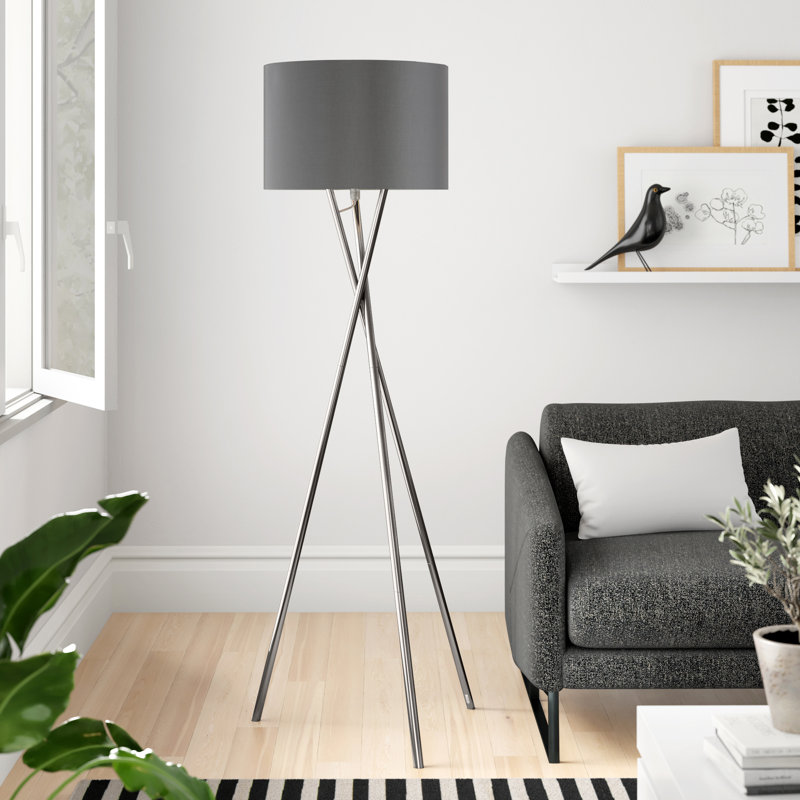Sammy 160cm Tripod Floor Lamp, Grey 