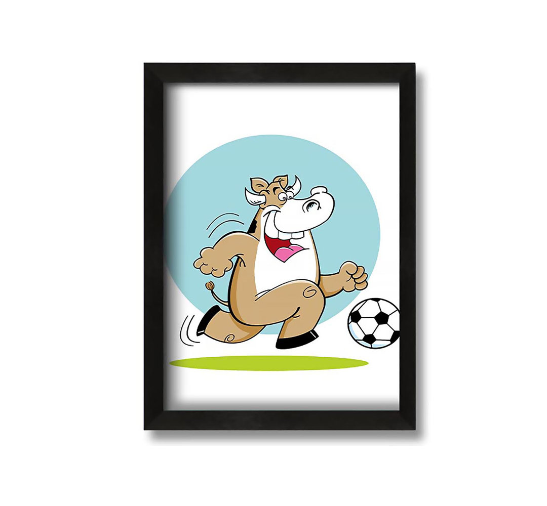 Gerahmtes Leinwandbild Football Bull Fun