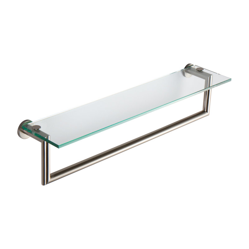 Kubic Shelf with Towel Bar, 24", Stain Nickel