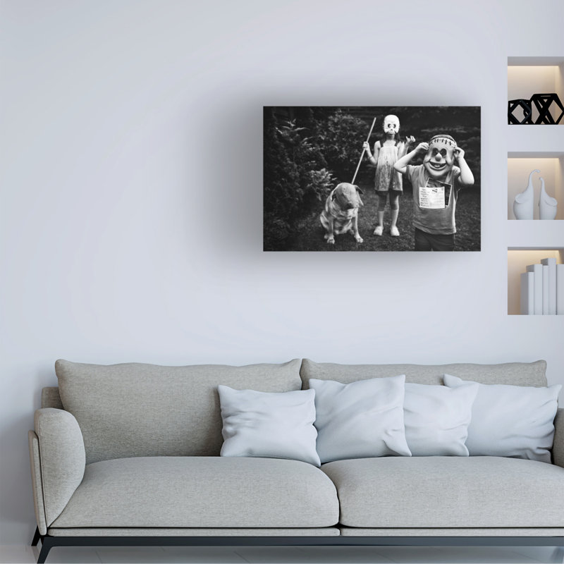 Art sur toile, chasse aux zombies bologniques, H 30 po x l 47 po
