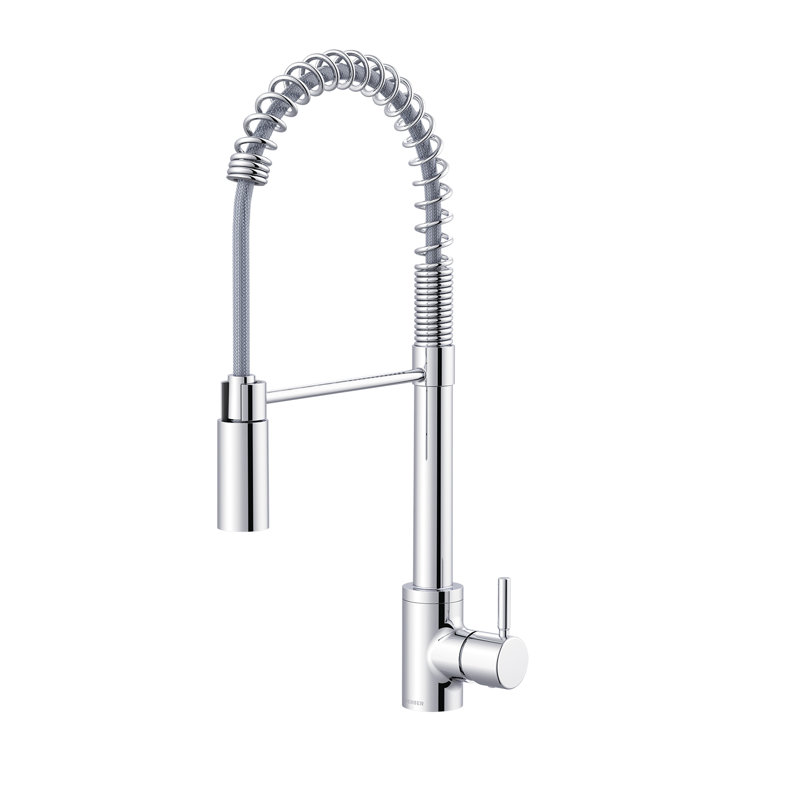 Robinet de cuisine avec douchette extractible à pré-rinçage à ressort The Foodie, Chrome
