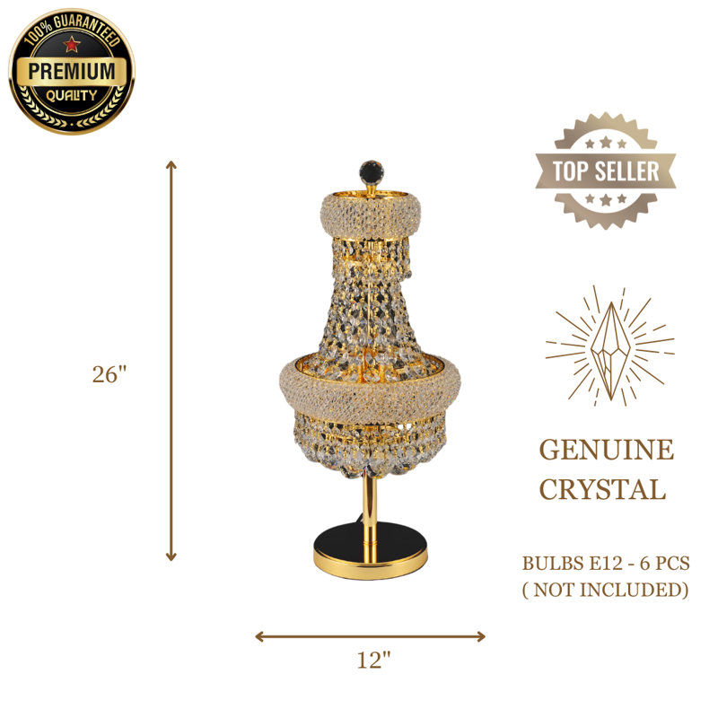 Lampe de table 6 lumières Montrey, Doré