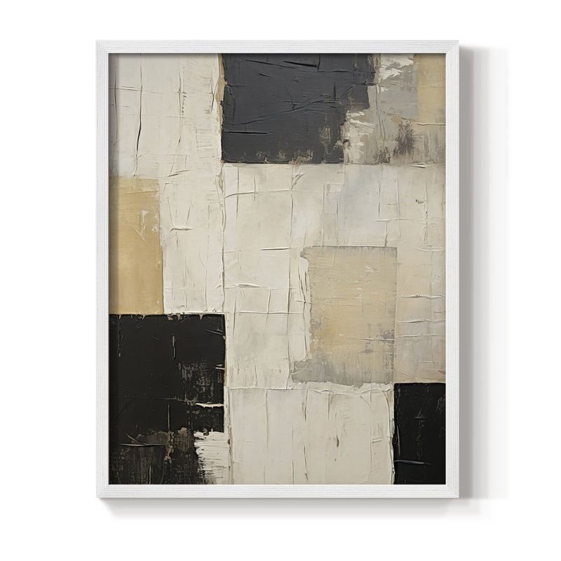 ABSTRACT Series CCCCL XXVI - Impression encadrée de qualité supérieure - Prêt à être accroché - Aucun clou requis, Blanc