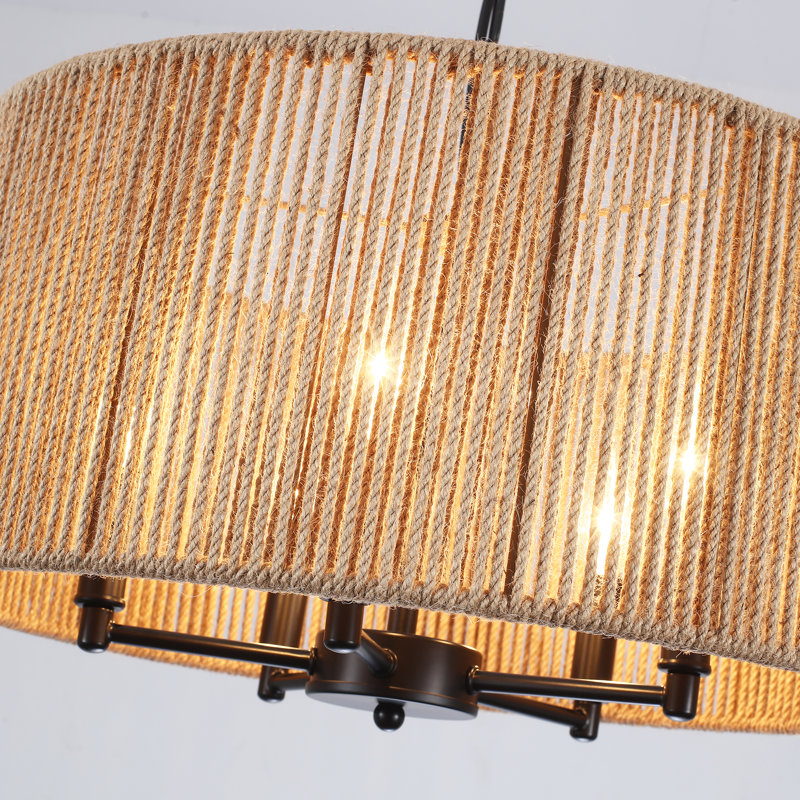 Caroyln 5 - Light Dimmable Drum Chandelier, Matte Black