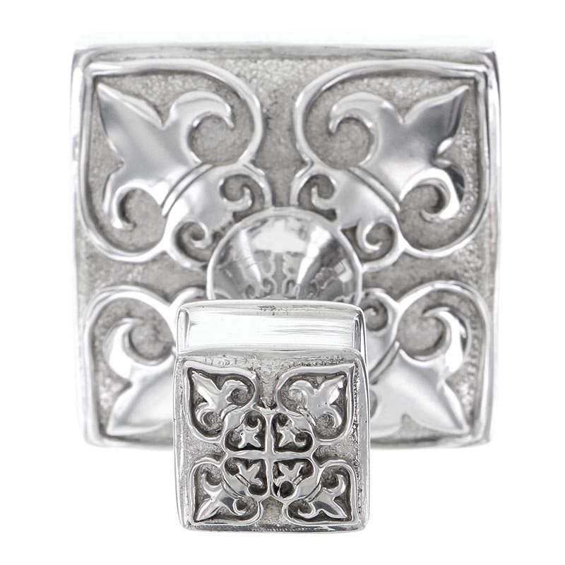 Fleur De Lis Single Robe Hook, Polished Silver