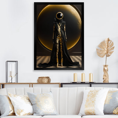 Contemporary Golden Sphere Blackness V sur toile