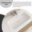 Meuble-lavabo mural 36 po en chêne brut et chêne brut avec lavabo en céramique intégré et trop-plein
