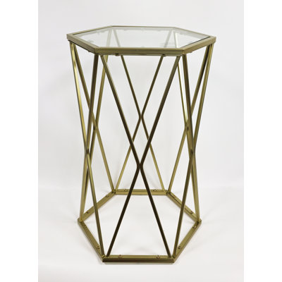 Frese Glass Top Frame End Table