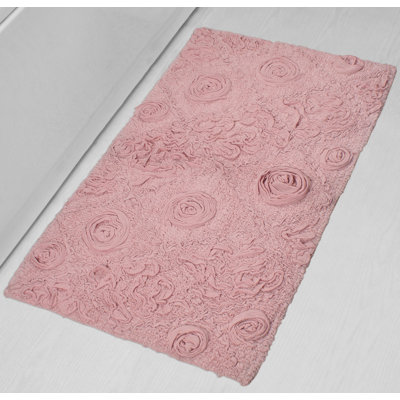 Schoenberger Floral Design Cotton Bath Rug