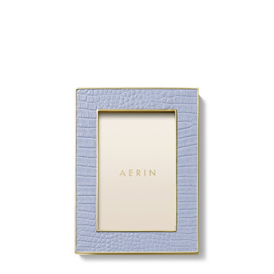 Hydrangea Blue Leather Embossed Picture Frame with Mat