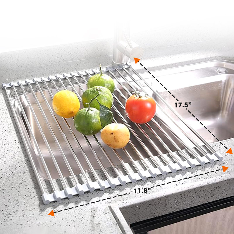 Stainless Steel Foldable Over-the-Sink Dish Rack