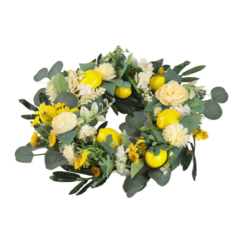 Faux Peony 45cm Wreath