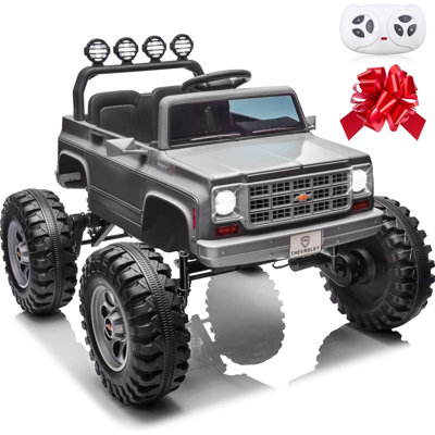 24V Licensed Chevrolet Silverado Kids Electric Ride On Car With Remote Control, Soft Start & Led Lights