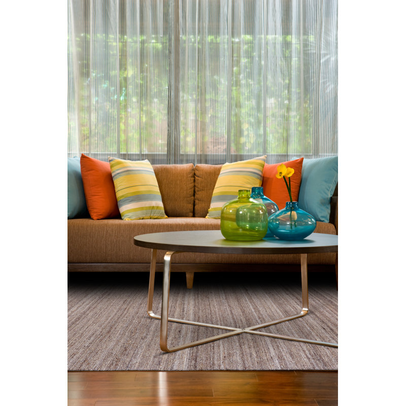 Bostic Striped Handmade Flatweave Wool/Cotton Sand Area Rug, Rectangle 2' x 3'