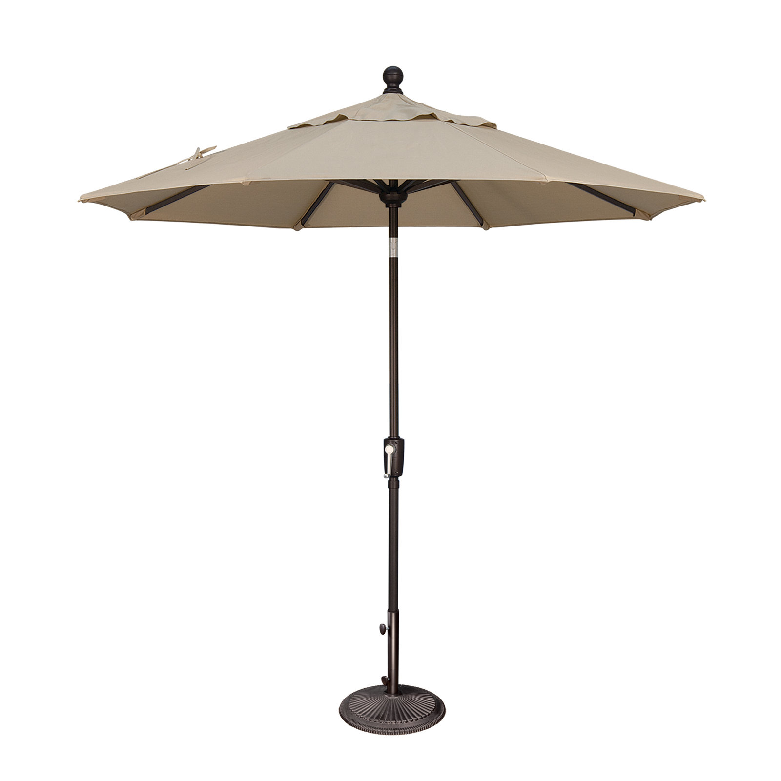 Launceston Market Umbrella, Antique Beige Solefin, Black, 96" H x 90" W x 90" D