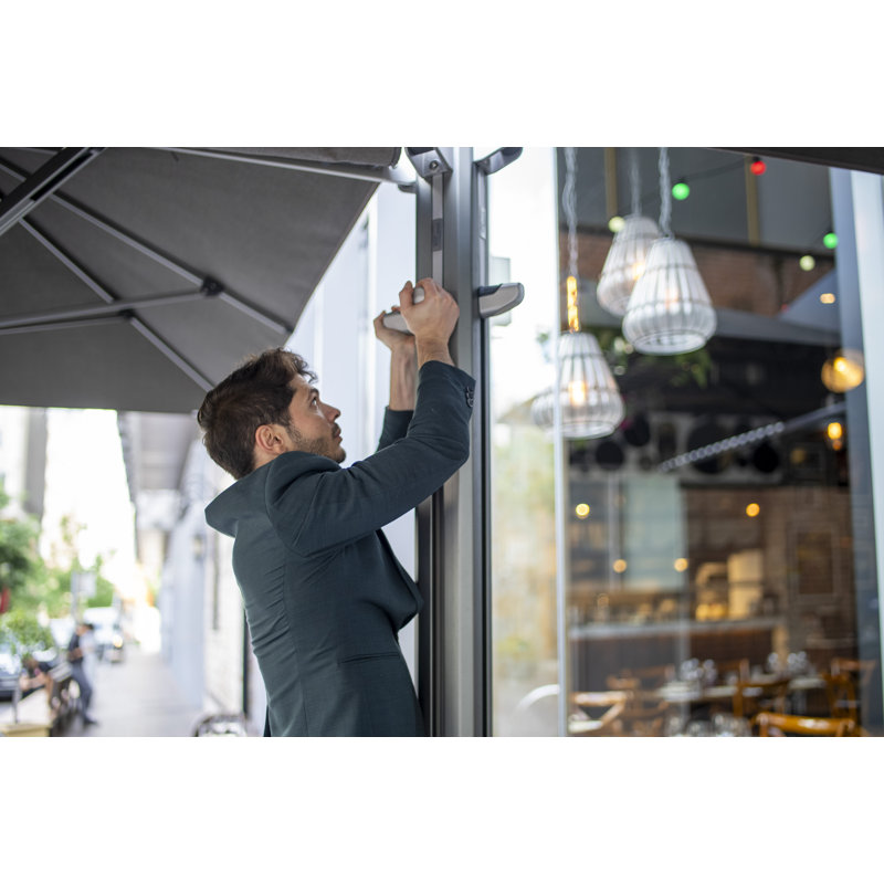 Shadowspec Unity™ Trio Square Umbrella, 8 ft, Charcoal Tweed, In Ground Anchor