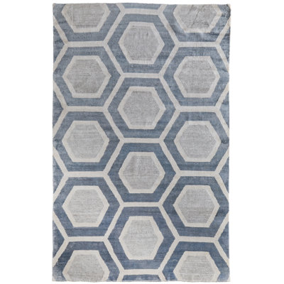 Noor Modern Geometric Blue Area Rug