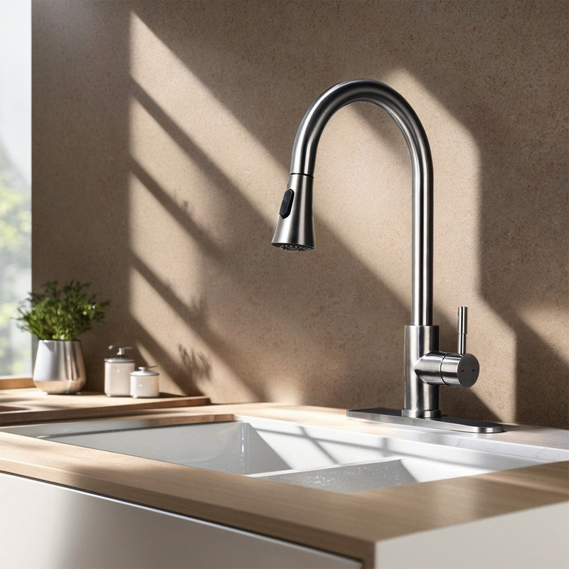Robinet de cuisine Casa Eclat, Nickel brossé