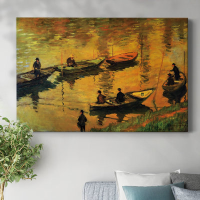 Anglers on the Seine at Poissy, 1882-Gallery Wrapped Canvas