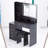 41" Large Left Bedside Cabinet Vanity Table+Cushioned Stool, Extra Large Touch Control LED Mirror-114233190