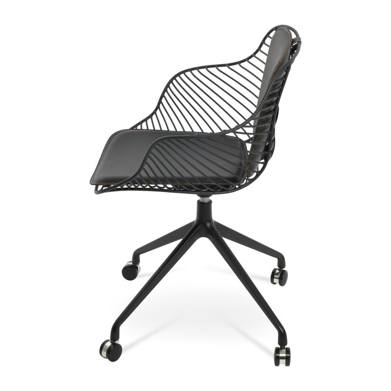 Fauteuil pivotant avec roulettes Zebra Spider, Noir, Noir