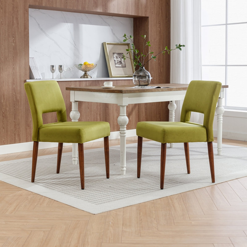 Chaise d'appoint en velours non fini, Vert