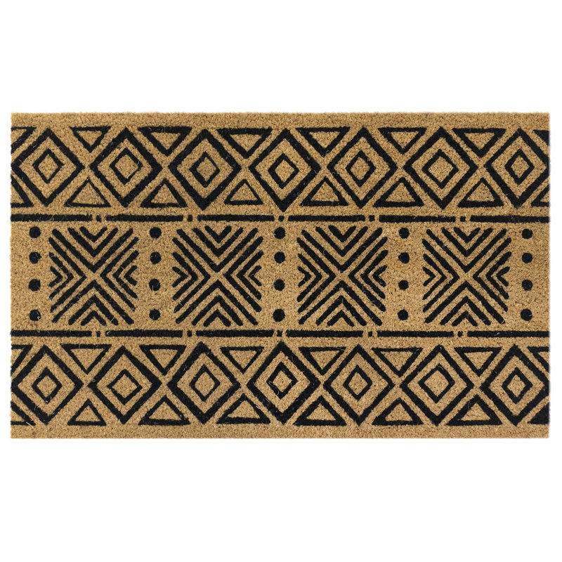 Jerrod Non-Slip Geometric Outdoor Doormat, Rectangle 1'6" x 2'6"