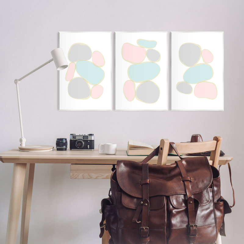  "Pastel Stones on White", art mural par Martina Pavlova, H 19 po x l 13 po