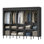 Placard portable, garde-robe, grande capacité, support à vêtements, organisateur de vêtements avec housse en tissu, 5 rails suspendus, 10 tablettes