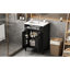 Meuble-lavabo 24 po avec 2 portes et tiroir escamotable, armoire de rangement de salle de bain avec lavabo, portes à fermeture en douceur avec organisateurs-2095928582