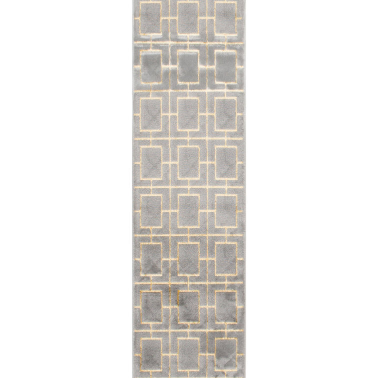 Glam Geometric Gray/Gold Area Rug