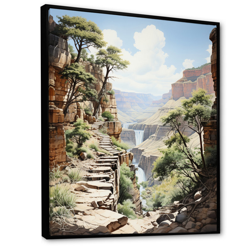 Canyon Serenading Shadows Landscape I - impression, H 20 po x l 12 po x P 1 po, Cadre flottant noir