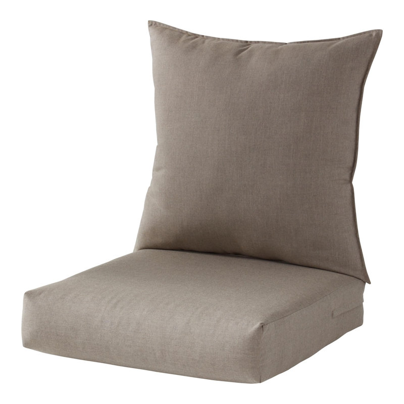 Outdoor Deep Seat Sunbrella Fabric Cushion Set, Cast Shale