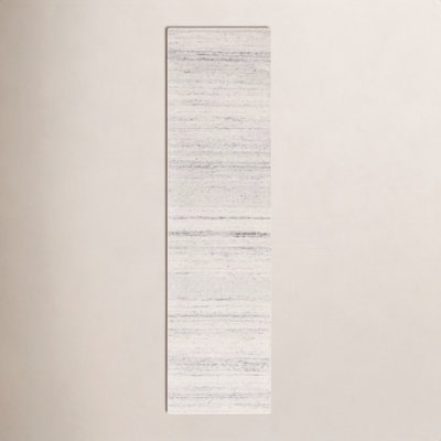 Gray Hand-Woven Striped Wool Rug