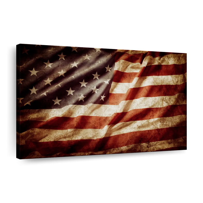 Textured American Flag Canvas Print, 30" H x 45" W x 1.25" D