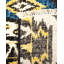 Tapis unique blanc cassé / bleu / noir / jaune noué à la main de 3 pi 10 po x 6 pi 2 po Vernika