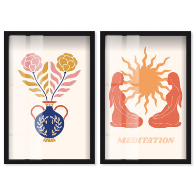 Gleam Duo Shadowbox Print Living Room Decor by Art Remedy, Black Frame, 16 x 24
