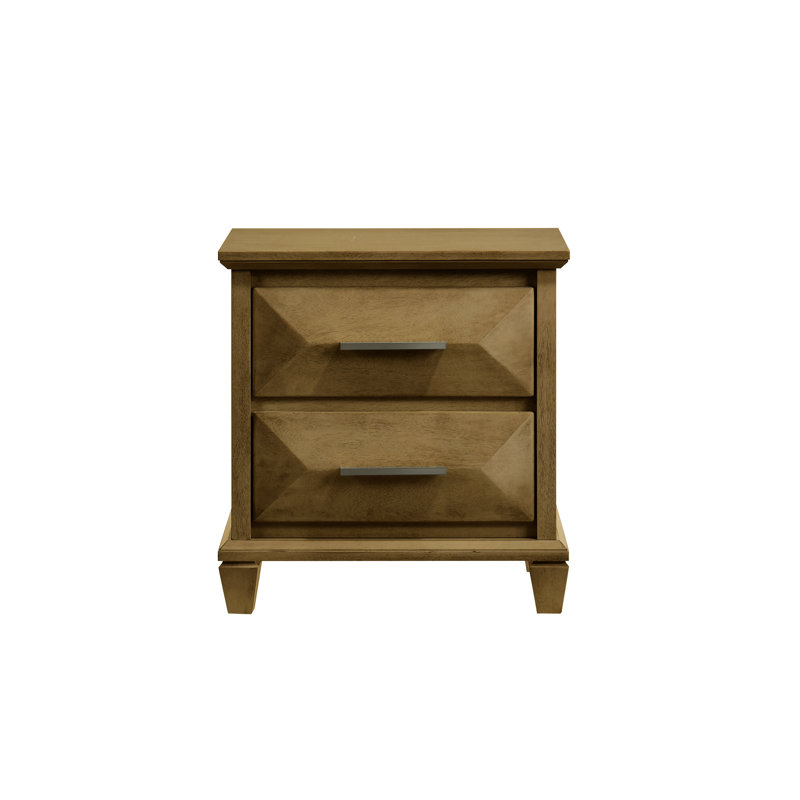 Claypoole Transitional 23”H 2 Drawer Nightstand (Set Of 2), Antique Oak
