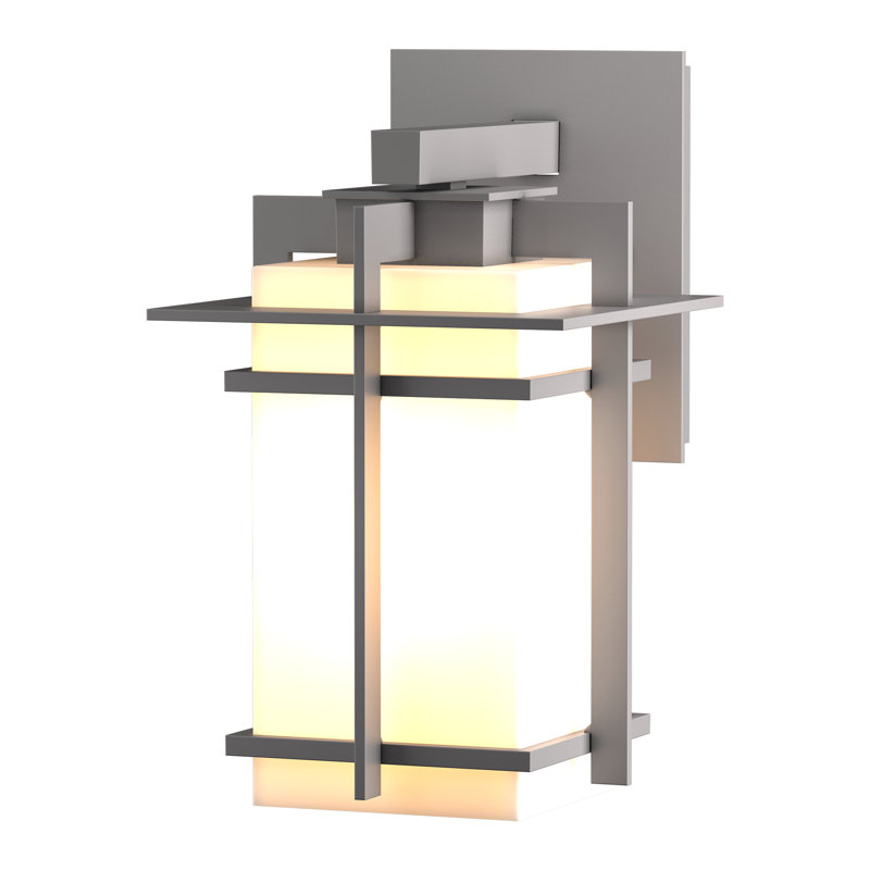 Tourou 11.4" H Outdoor Armed Sconce, Coastal Burnished Steel, 11.4" H x 6.8" W x 8.2" D