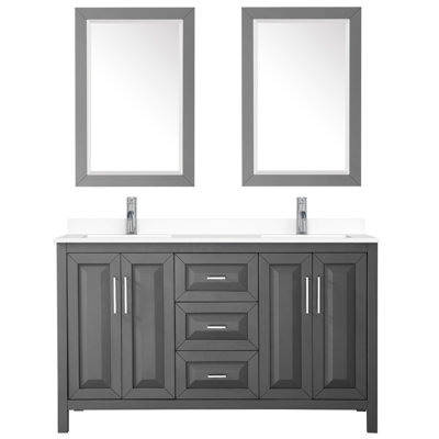 Daria 72" Double Bathroom Vanity Set with Mirror