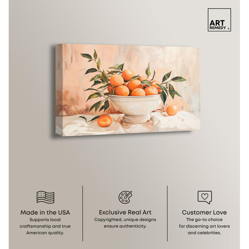 Large Orange and Green Abstract Canvas Wall Art
