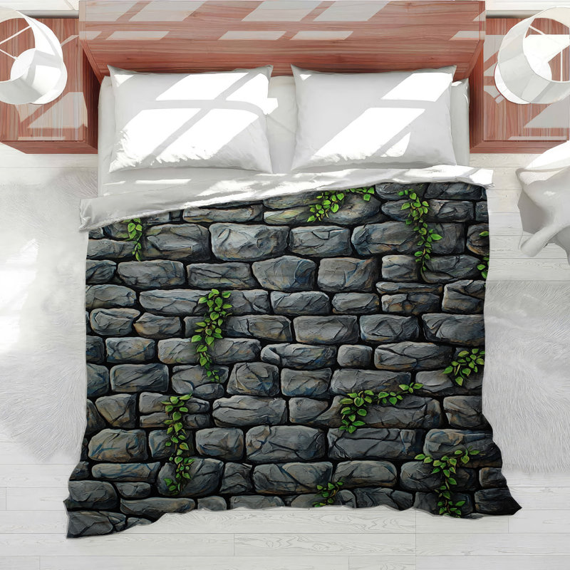 Stone Wall Bedding Architecture Comforter Rustic, Twin Comforter