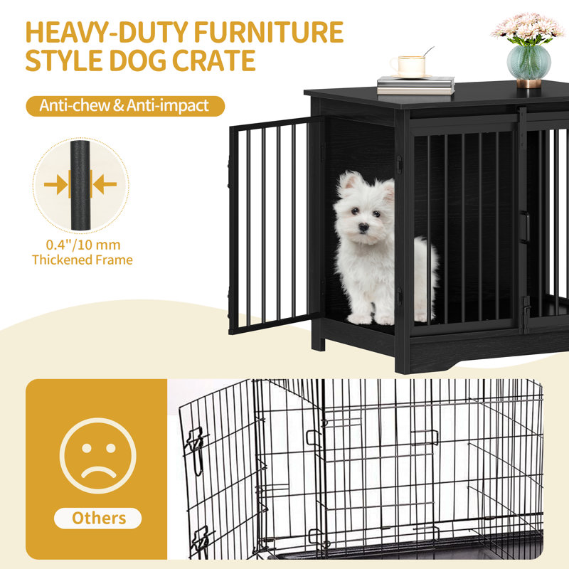 Cage pour chien Dawyne, Noir, H 25,4 po x l 27,2 po x P 19,3 po