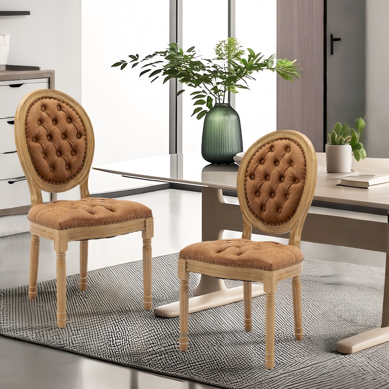 Upholstered Dining Side Chairs,Orange, Orange