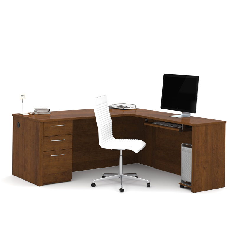 Bureau en L Tammara, Chocolat noir