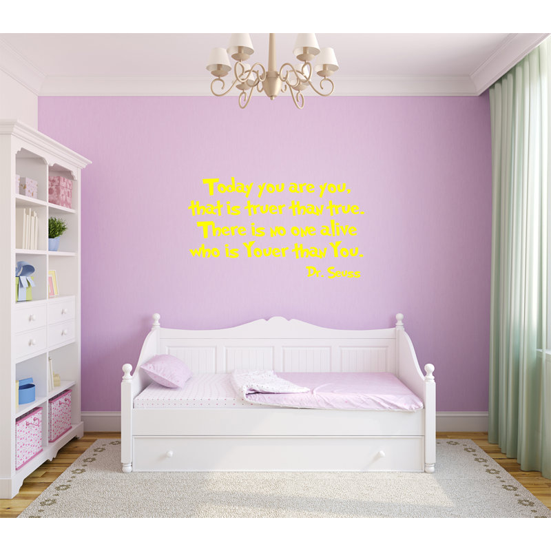 Text & Numbers Wall Decal, Yellow