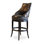 Zebrano Swivel Upholstered Stool with Solid Wood Frame